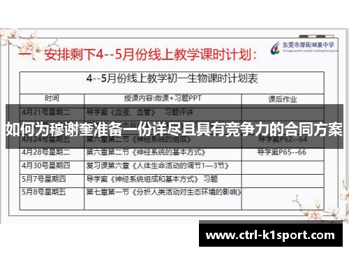 如何为穆谢奎准备一份详尽且具有竞争力的合同方案